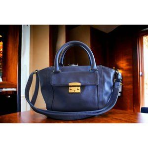 Merona  Small Blue Faux Leather Bag Purse Tote